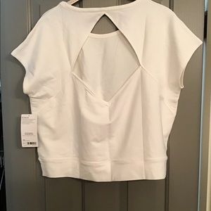 Athleta White French Terry Workout Shirt